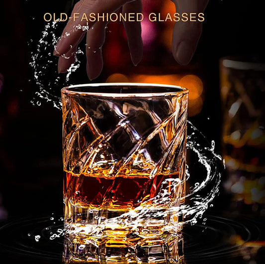 1PCS Rotating Whiskey Glass Old Fashioned Glass for Drinking Bourbon,Scotch,Cocktails or Tea,Whiskey